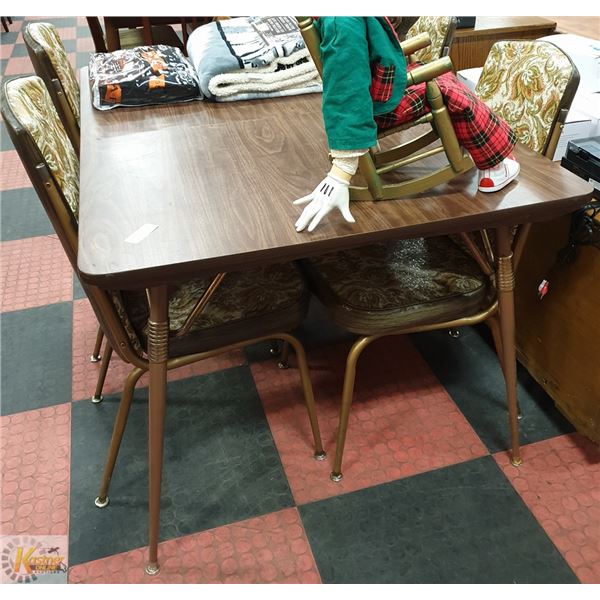 RETRO 70'S DINNING TABLE WITH 4 CHAIRS