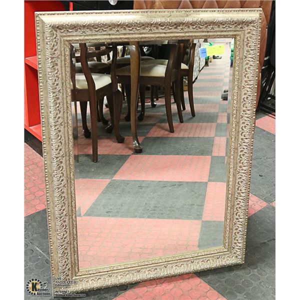 1970'S ORNATE GOLD FRAME BEVELED MIRROR