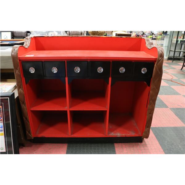 MID CENTURY TUFTED DRINKING BAR 48X21X43 HEAVY