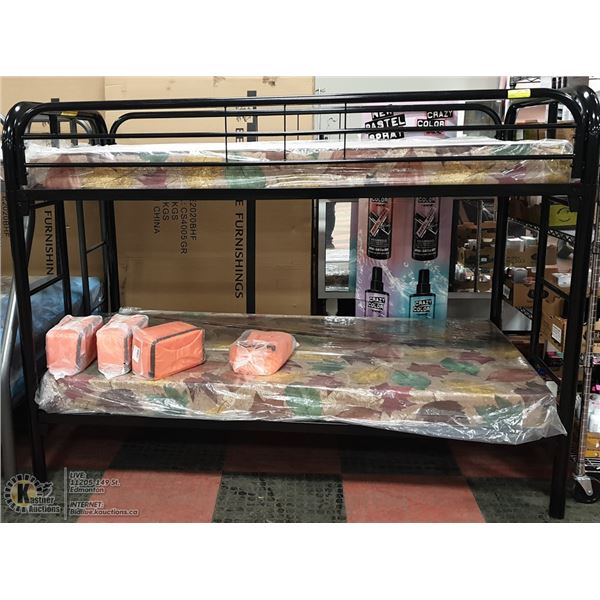 NEW BLACK METAL SINGLE/SINGLE BUNKBED