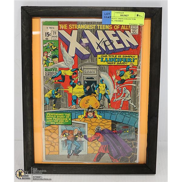 X-MEN #71 1960'S COLLECTOR COMIC, FRAMED
