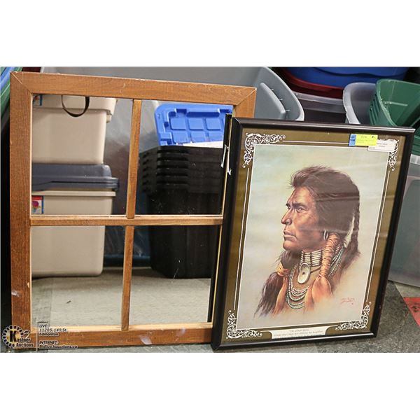 WINDOW MIRROR 19"W X 23"TALL PLUS INDIGENIOUS