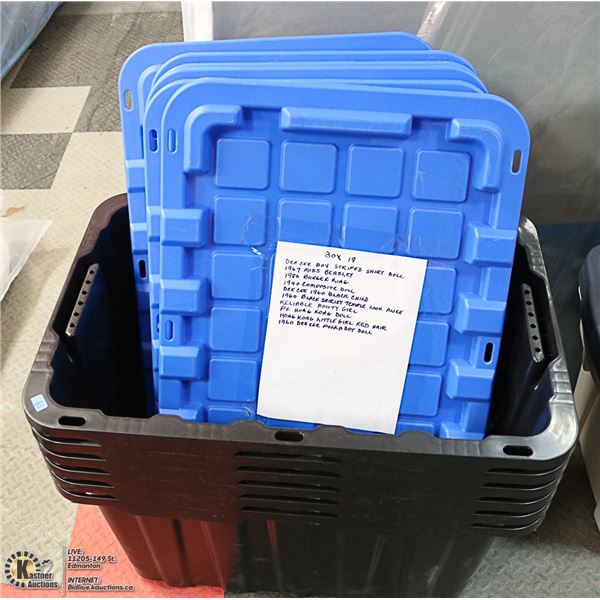 LOT OF 6 BLACK & BLUE HEAVY TOTES