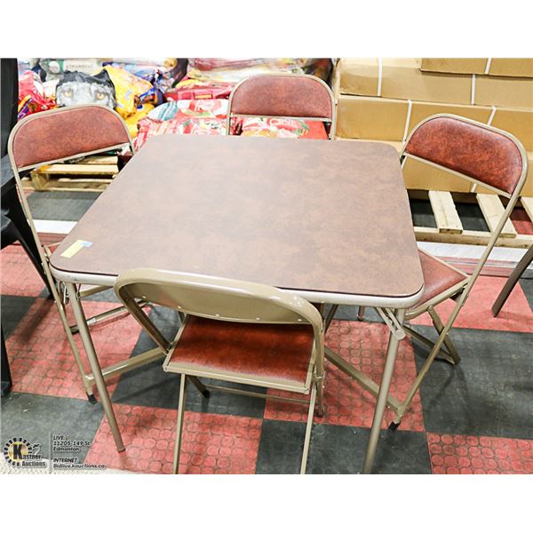 CARD TABLE WITH 4 FOLDING CHAIRS