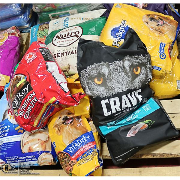 PALLET OF DAMAGED DOG FOOD