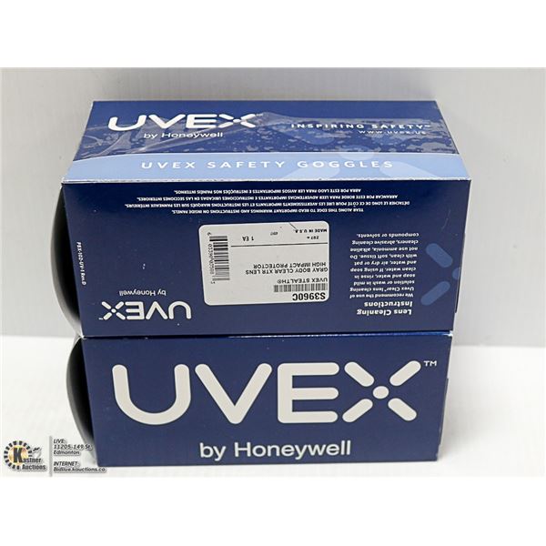 LOT OF 2 HONEYWELL UVEX SAFETY GOGGLES