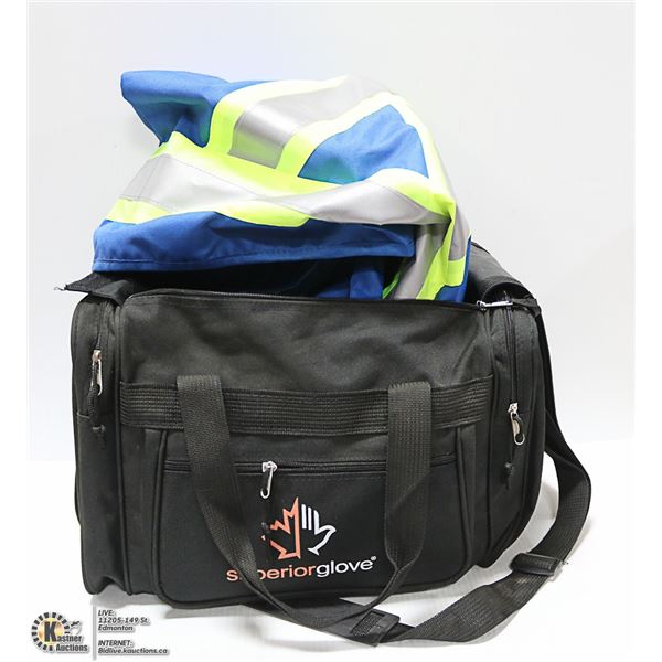 SUPERIOR GLOVE DUFFLE BAG WITH HIGH VIS VESTS