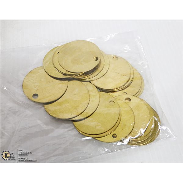 29 ROUND BRASS TAGS