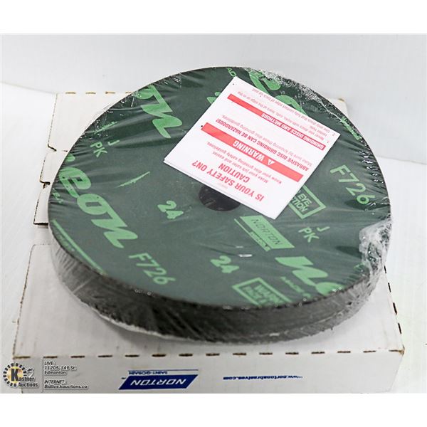 LOT OF 10 7"X7/8"X22.23MM 24 GRIT DISCS