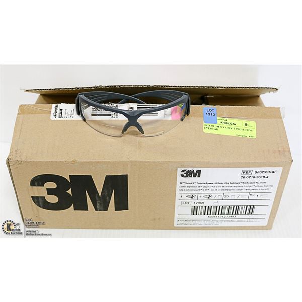 BOX OF 3M SECUREFIT PROTECTIVE EYEWEAR