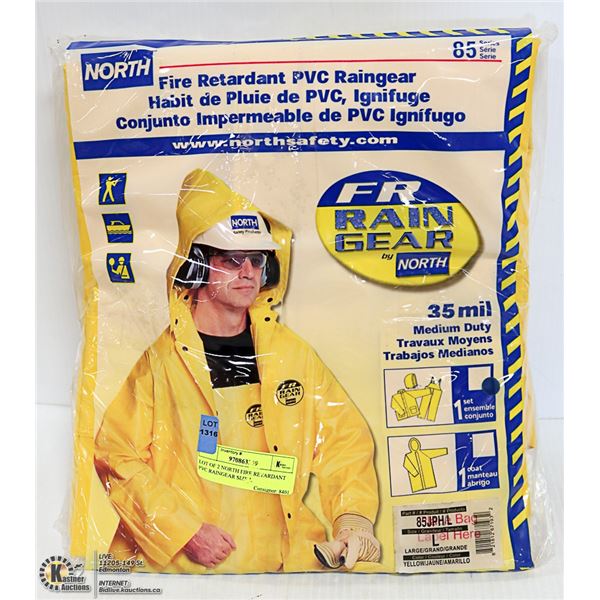 LOT OF 2 NORTH FIRE RETARDANT PVC RAINGEAR SIZE L
