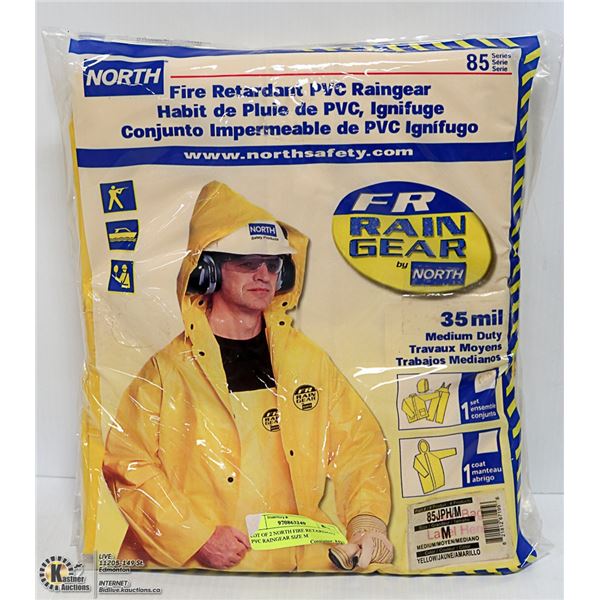 LOT OF 2 NORTH FIRE RETARDANT PVC RAINGEAR SIZE M