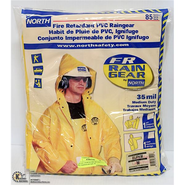 LOT OF 2 NORTH FIRE RETARDANT PVC RAINGEAR SIZE M