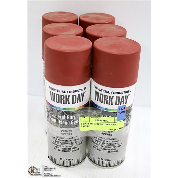 6 CANS OF GENERAL PURPOSE PRIMER