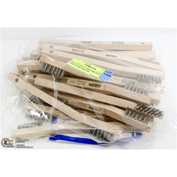 BAG OF SMALL WIRE BRUSHES, 1 LARGE WIRE BRUSH,