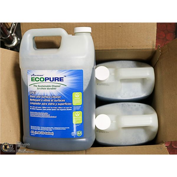 LOT OF 4 4L JUGS OF GLASS CLEANER