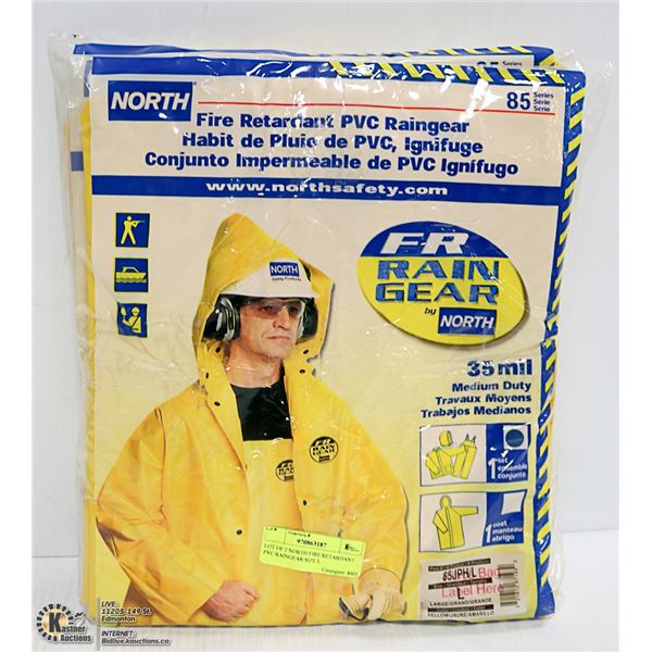 LOT OF 2 NORTH FIRE RETARDANT PVC RAINGEAR SIZE L