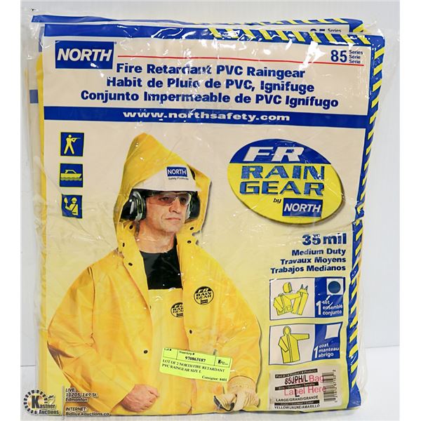 LOT OF 2 NORTH FIRE RETARDANT PVC RAINGEAR SIZE L