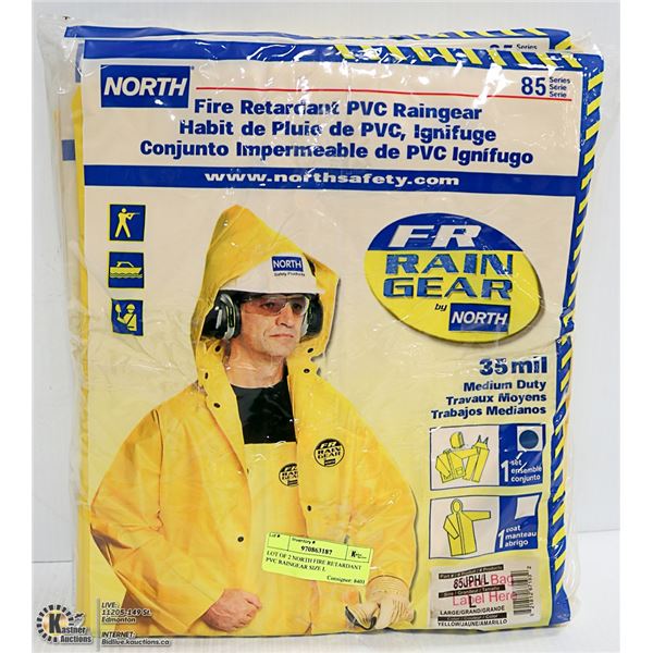 LOT OF 2 NORTH FIRE RETARDANT PVC RAINGEAR SIZE L