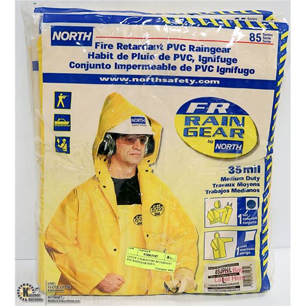 LOT OF 2 NORTH FIRE RETARDANT PVC RAINGEAR SIZE L