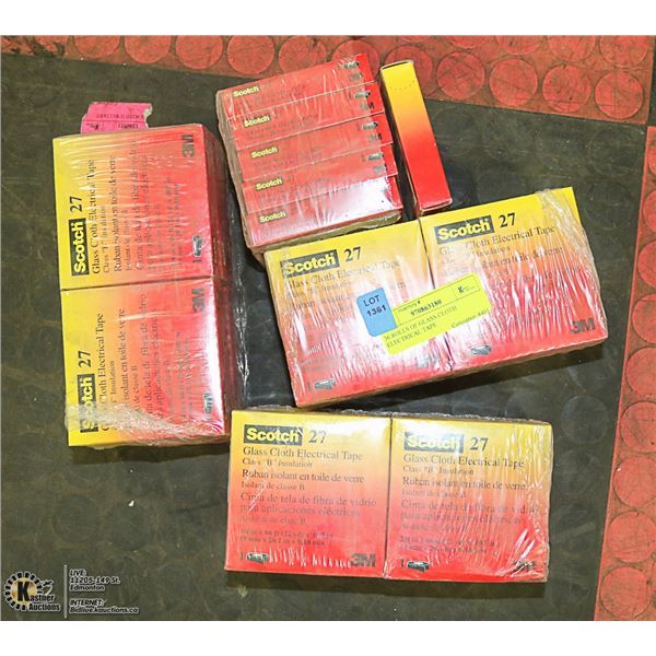 36 ROLLS OF GLASS CLOTH ELECTRICAL TAPE
