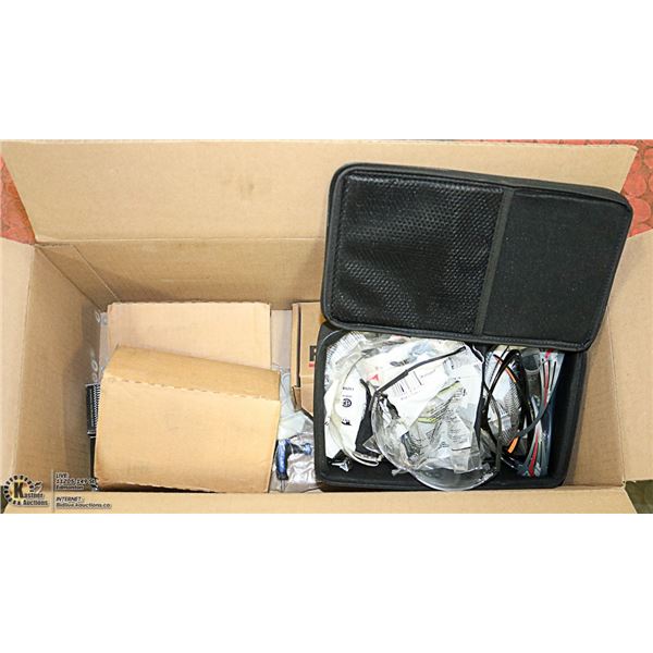 BOX WITH SAFETY GLASSES, HINGES AND MORE