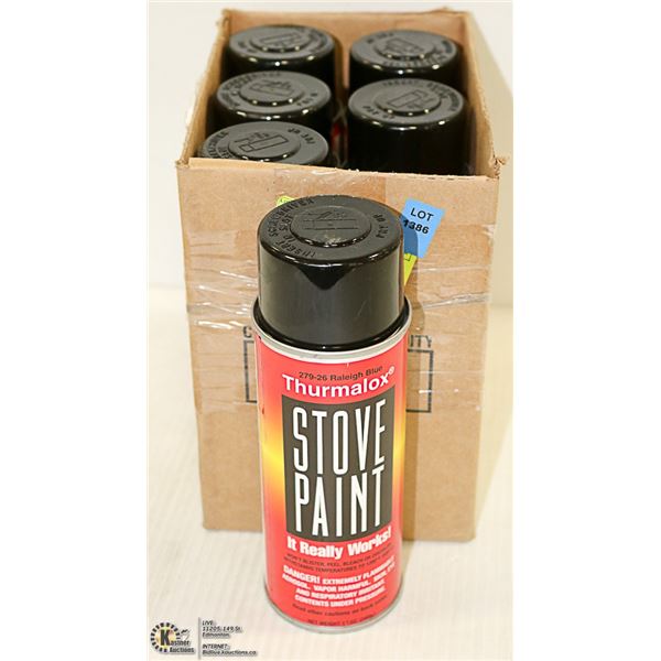 LOT OF 6 CANS OF STOVE PAINT