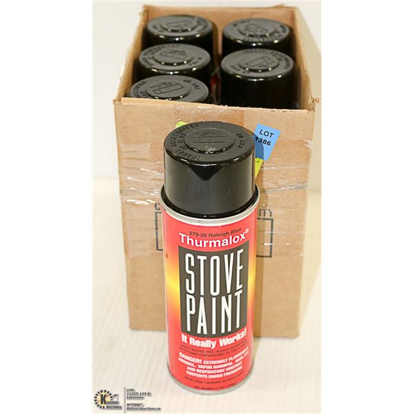 LOT OF 6 CANS OF STOVE PAINT