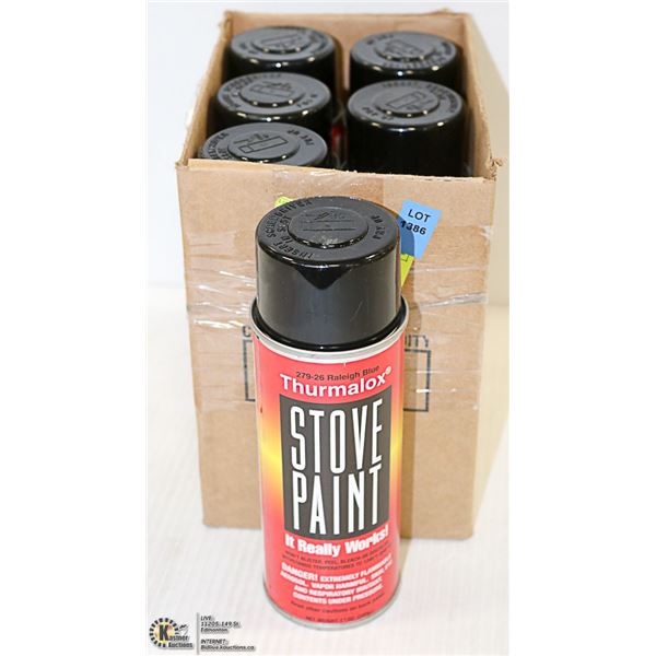 LOT OF 6 CANS OF STOVE PAINT