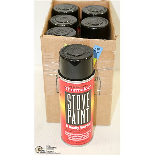 LOT OF 6 CANS OF STOVE PAINT