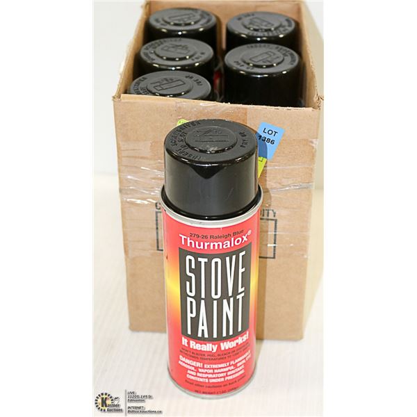 LOT OF 6 CANS OF STOVE PAINT