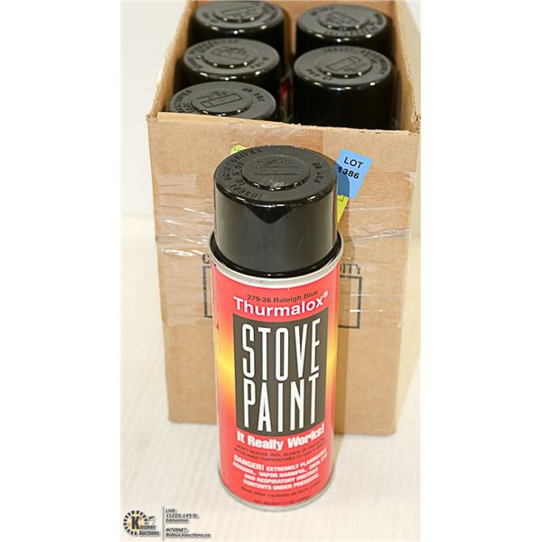 LOT OF 6 CANS OF STOVE PAINT