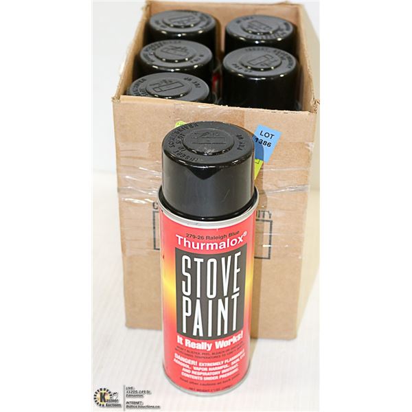 LOT OF 6 CANS OF STOVE PAINT
