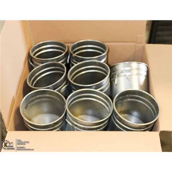 LOT OF 35 40OZ METAL PLANT POTS