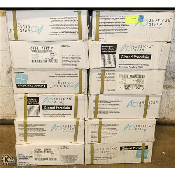 12 BOXES OF GLAZED PORCLIEN TILE