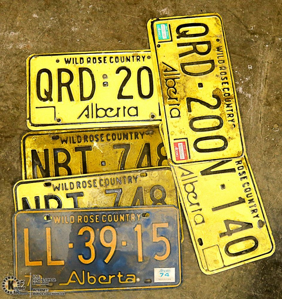 LOT OF 6 VINTAGE ALBERTA LICENSE PLATES
