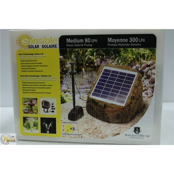 SOLAR HYBRID PUMP 80 GPH FOR FOUNTAINS