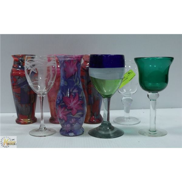 FLAT OF DECORATIVE GLASSWARE