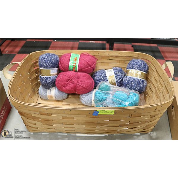 LARGE BASKET WITH SOME YARN