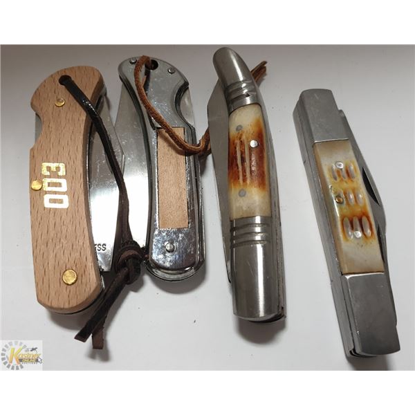 LOT OF 4 NEW FOLDING POCKET KNIVES