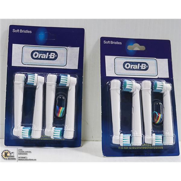 8 PCS. ORALB VITALITY BRUSH HEADS, SOFT BRISTLE