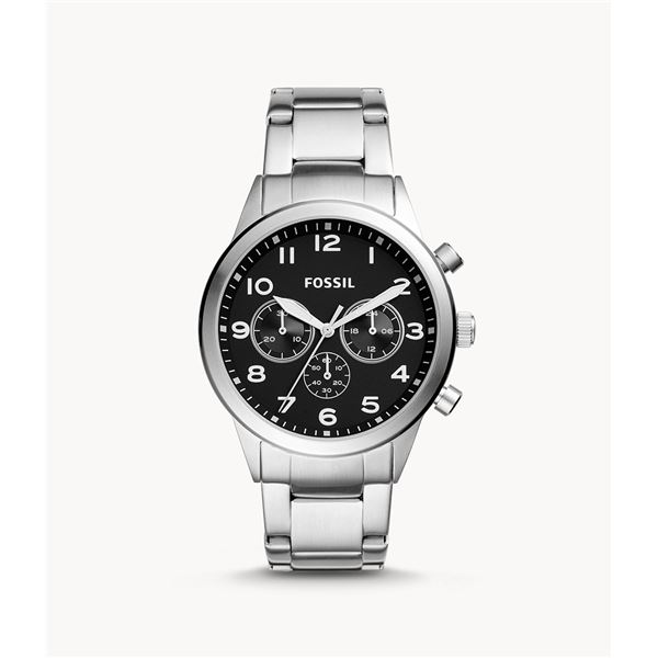 NEW FOSSIL TRIPLE CHRONO 43MM BLACK DIAL MSRP $239