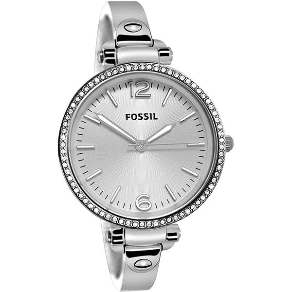 NEW FOSSIL GLITZ SILVER TONE 32MM MSRP $205