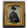 Image 1 : Cased 1/9th Plate Ruby Ambrotype VA Cavalier