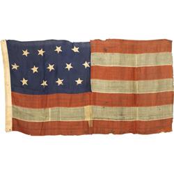 13 Star U. S. Navy Boat flag, ca 1863 A US Navy