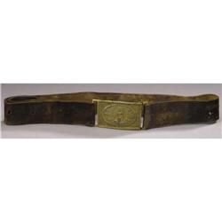 Confederate Virginia Sword Belt Plate On Leather
