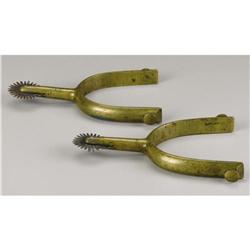 A Pair of Heavy Brass Confederate Spurs, Black H