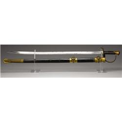 CONFEDERATE OFFICERS FIELD & STAFF SWORD W/ LEAT