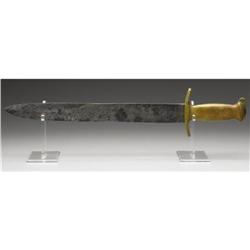 CONFEDERATE BRASS FIGHTING KNIFE WITH LANGET; SE