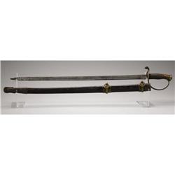 CONFEDERATE OFFICERS FIELD & STAFF SWORD W/ LEAT